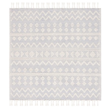 Safavieh 6 x 6 ft. Natura Square Hand Woven Rug Ivory & Light Blue NAT342A-6SQ